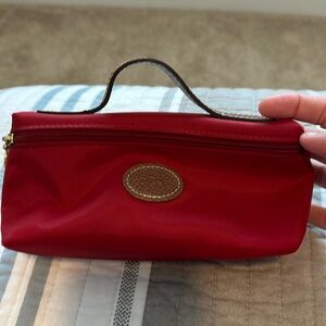 Longchamp top handle zipper nylon pouch